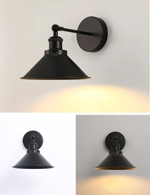 Adjustable retro iron and brass LED wall light - vue 4 sur 8