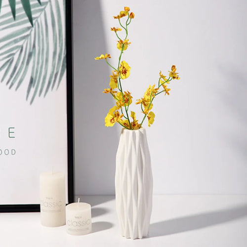 Nordic plastic vase for flowers modern home decoration - vue 6 sur 12