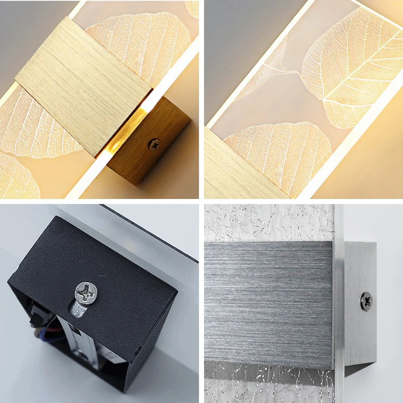 Nordic brushed gold acrylic LED wall light for interior decoration - vue 6 sur 23