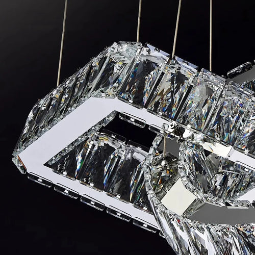 Modern golden crystal design chandelier for dining room indoor lighting - vue 5 sur 8