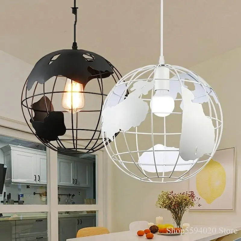 Retro globe pendant light with creative LED lighting