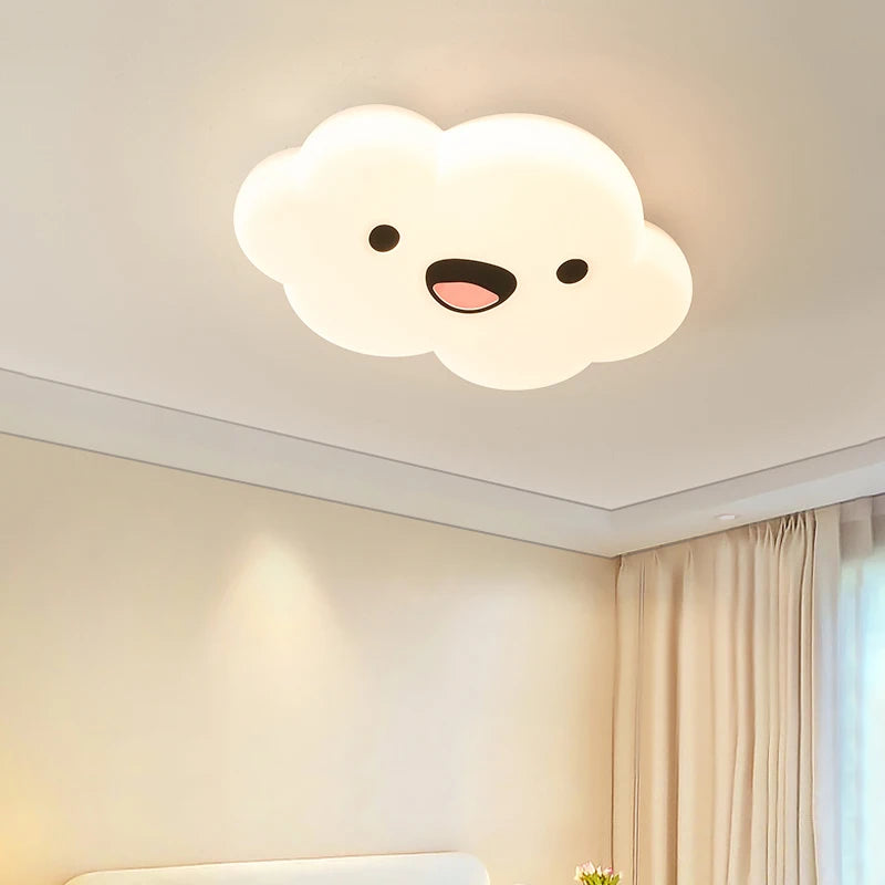 Modern smiley face ceiling light for indoor lighting - vue 4 sur 7