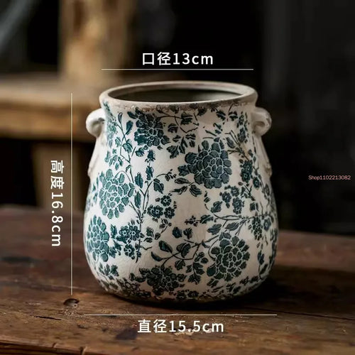 retro ceramic flower pots for plants and orchids - vue 9 sur 9