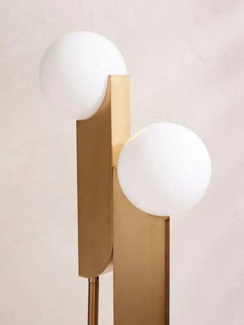 Modern double head glass globe lamp for elegant lighting - vue 6 sur 7