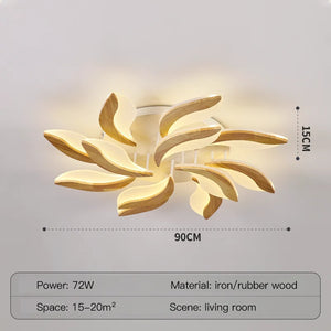 lustre moderne en bois et acrylique pour intérieur