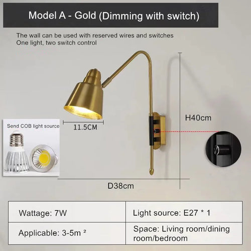 modern wall light with swing arm for elegant interior - vue 18 sur 17