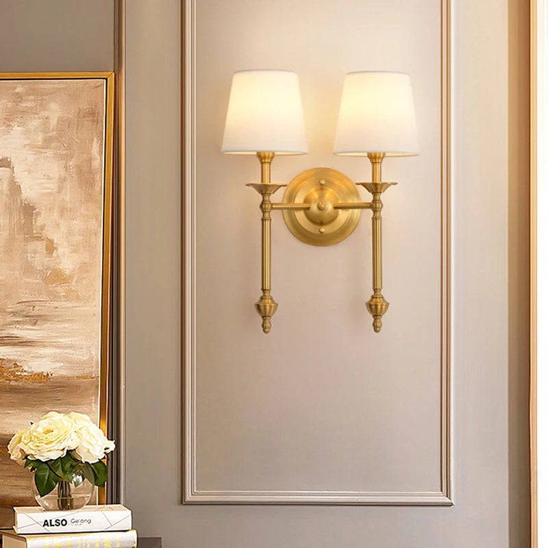 Nordic style decorative copper LED wall light for loft