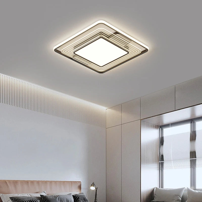 Modern simple rectangular ceiling light with eye protection, minimalist style - vue 3 sur 18