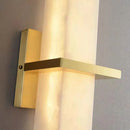 Natural marble and copper cuboid wall lamp for ambient lighting