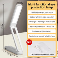 Foldable touch desk lamp with remote control and dimmable brightness
