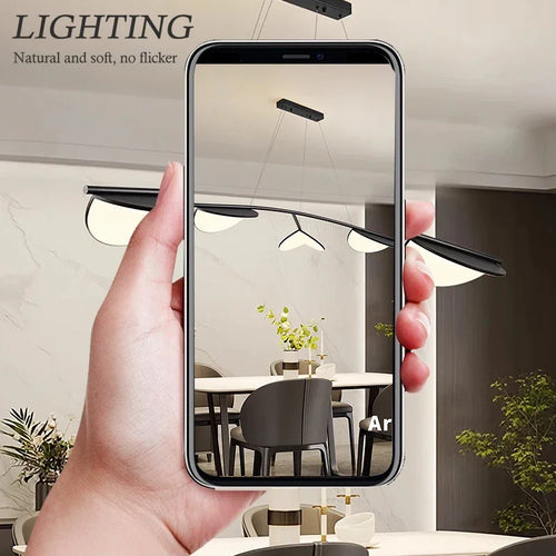 Modern decorative apricot leaf LED lamp for interiors - vue 3 sur 10