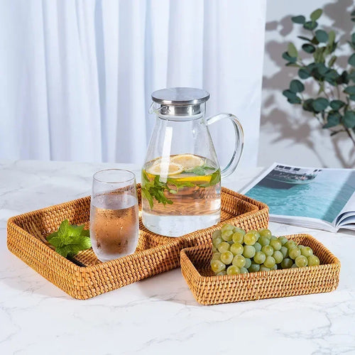 woven rattan basket for storage and craft decoration - vue 3 sur 9