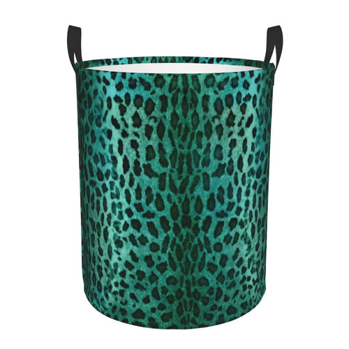 leopard print laundry basket large foldable clothes storage - vue 14 sur 17