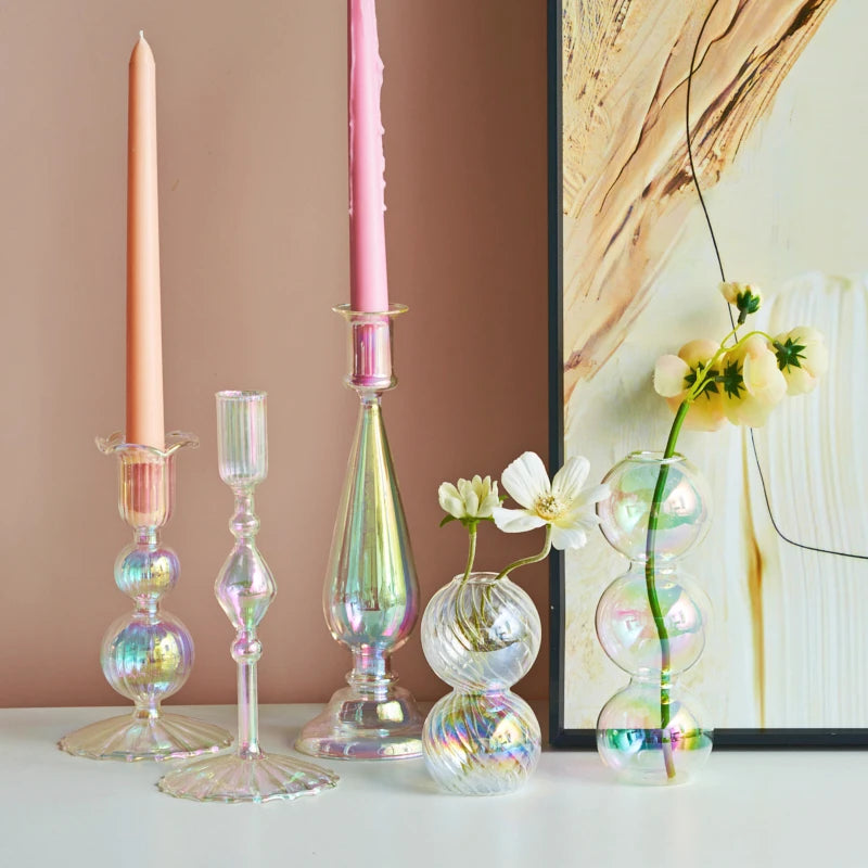Nordic glass candle holder for weddings and flowers - vue 4 sur 22
