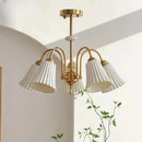 French retro ceramic and copper chandelier american style design