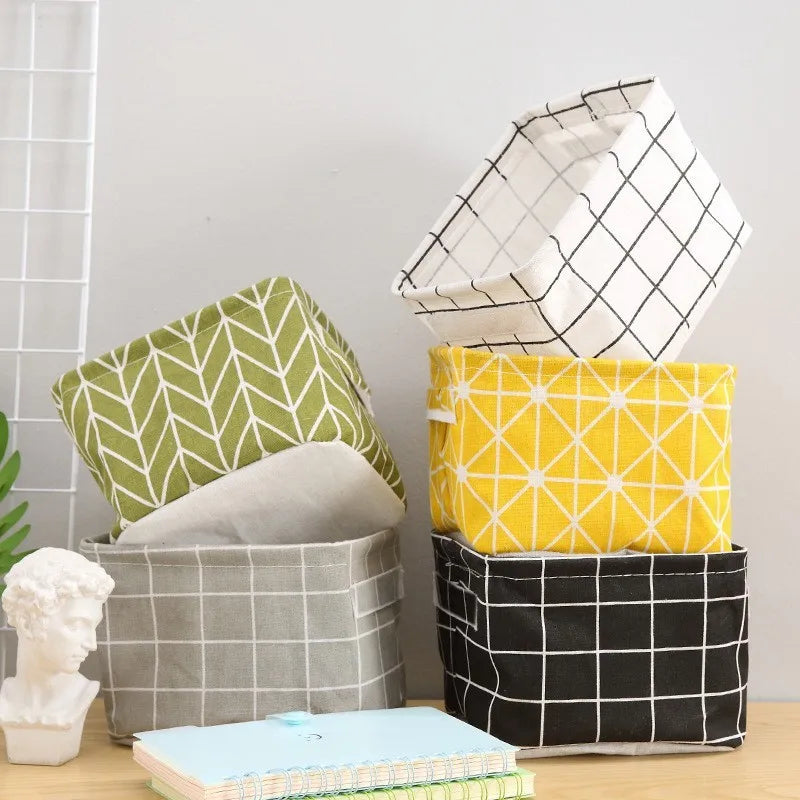 linen storage basket for desk and toys