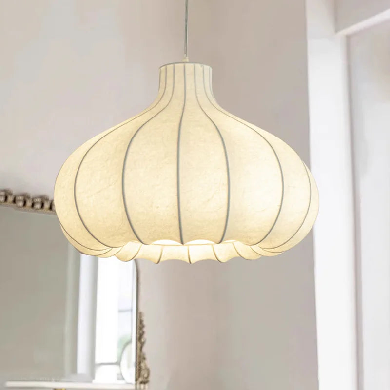 Retro silk pendant light for creative elegant decor