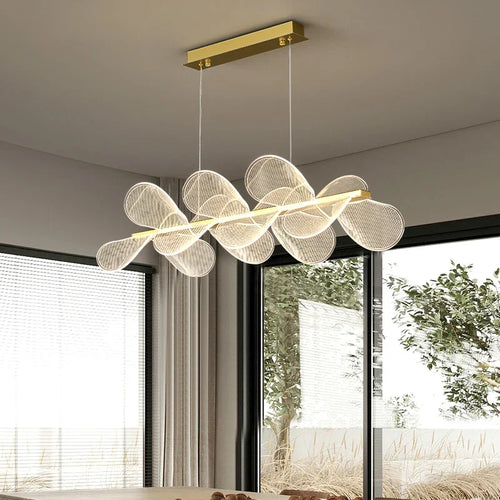 Modern acrylic flower LED chandelier luxury - vue 5 sur 10