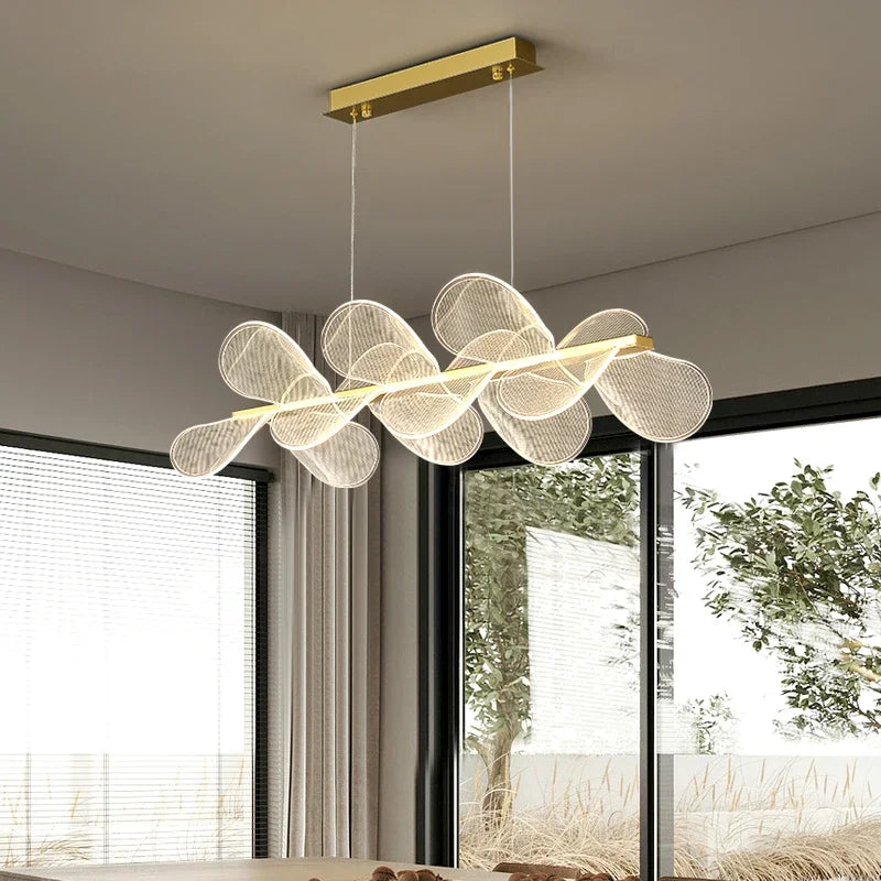 Modern acrylic flower LED chandelier luxury - vue 4 sur 10