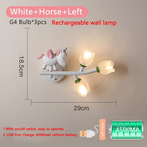 Rechargeable resin wall light for children's bedroom decorative - vue 22 sur 22