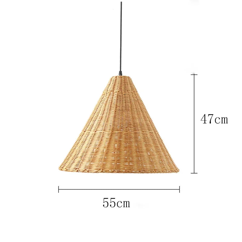 Handmade vintage rattan pendant light for indoor lighting - vue 16 sur 16