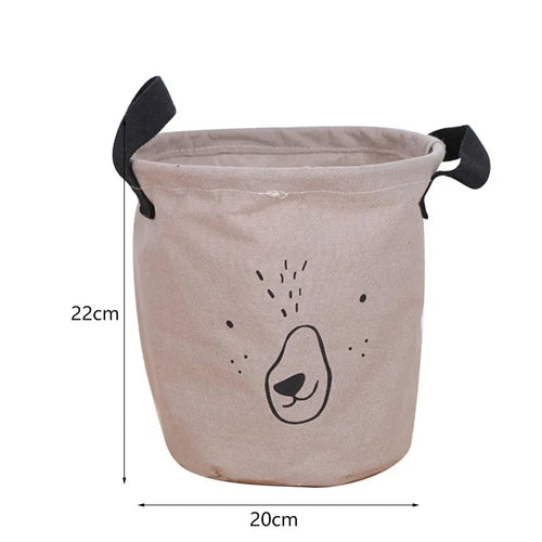 foldable cotton and linen waterproof laundry basket - vue 13 sur 16