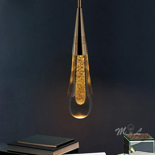Elegant glass water droplet design pendant light - vue 3 sur 12