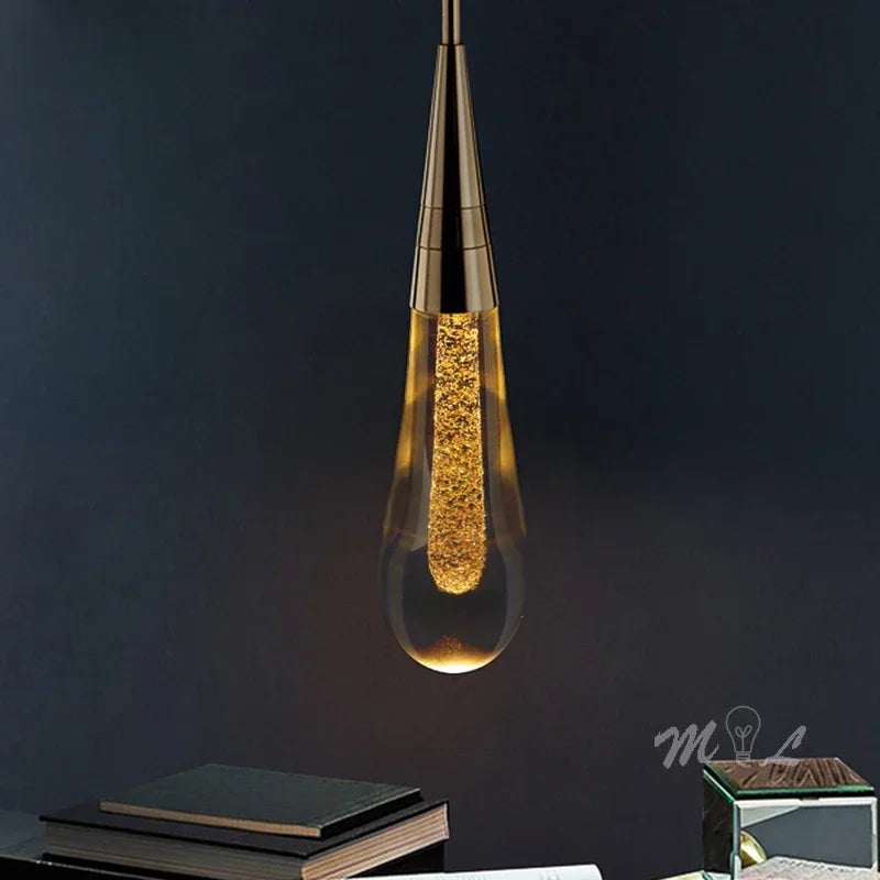 Elegant glass water droplet design pendant light