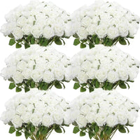 Set of 50 artificial silk roses for decoration and festive events
