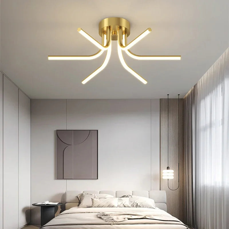Modern LED ceiling light with remote control for interior decoration - vue 3 sur 12
