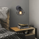 Industrial loft vintage cage LED wall light