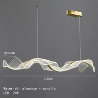 Modern design LED chandelier for interior adjustable in transparent acrylic
