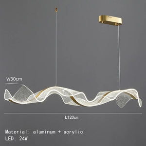Modern design LED chandelier for interior adjustable in transparent acrylic