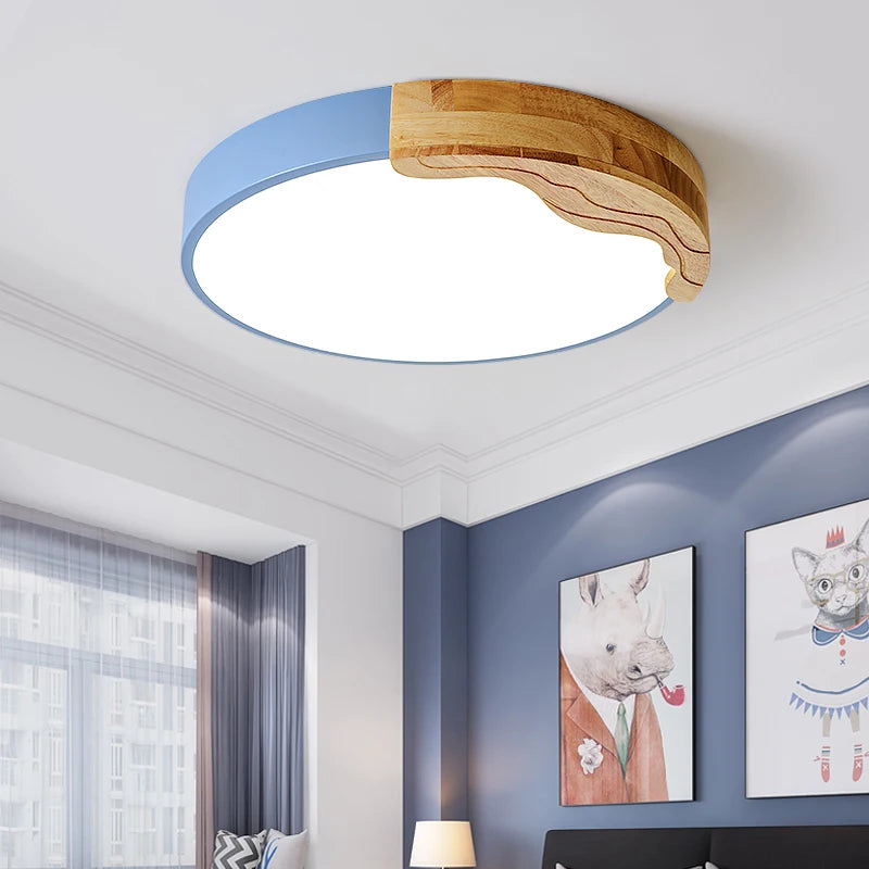 Nordic style recessed LED ceiling light with round macaron details, creative modern lighting - vue 3 sur 18