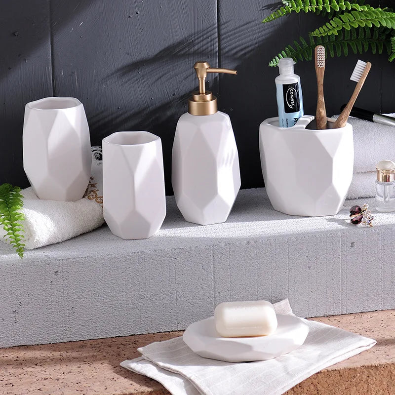 ceramic bathroom toiletries set