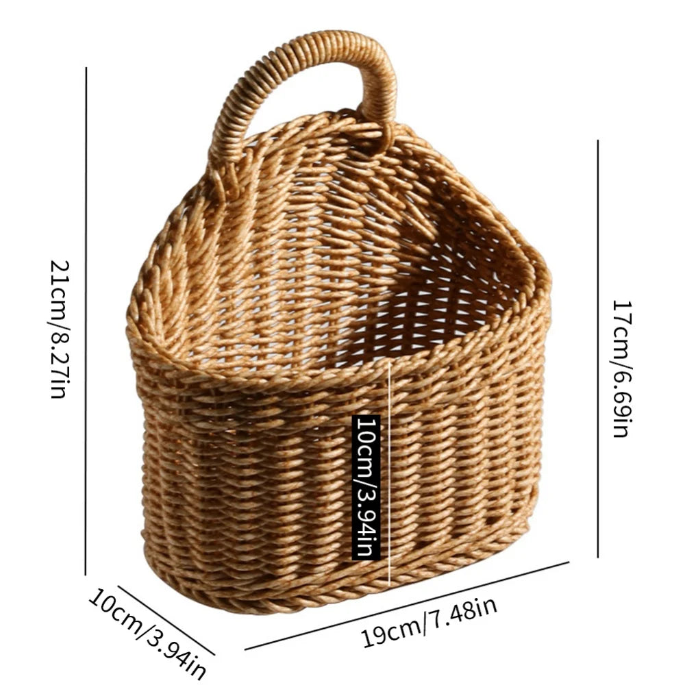 wicker hanging baskets for decorative storage and organization - vue 12 sur 12