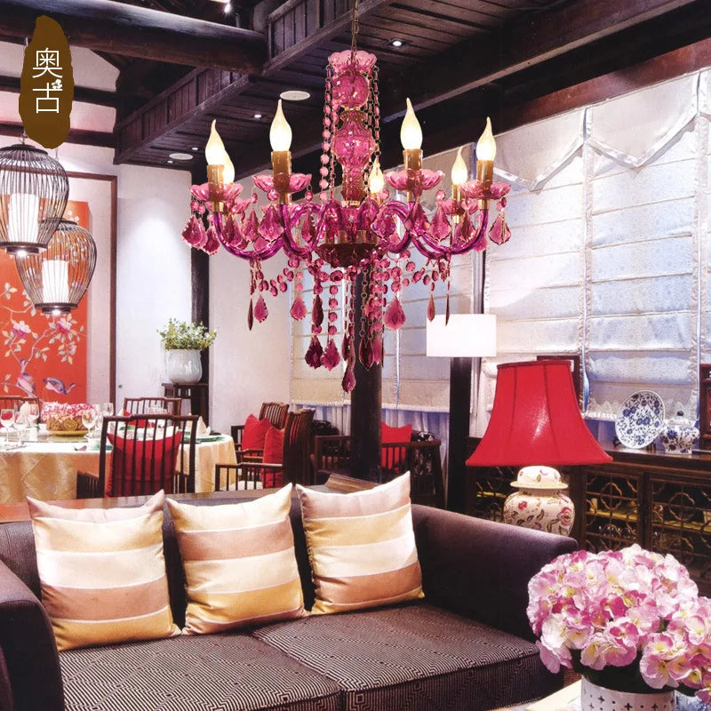 Children's colourful flower iron chandelier - vue 3 sur 10