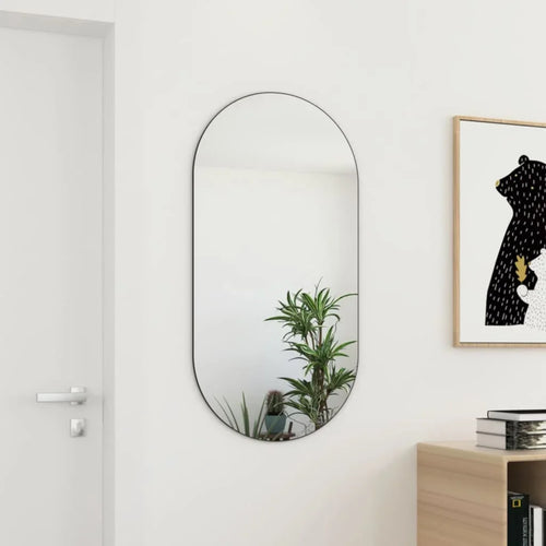 decorative glass mirror with elegant wall sticker - vue 2 sur 7