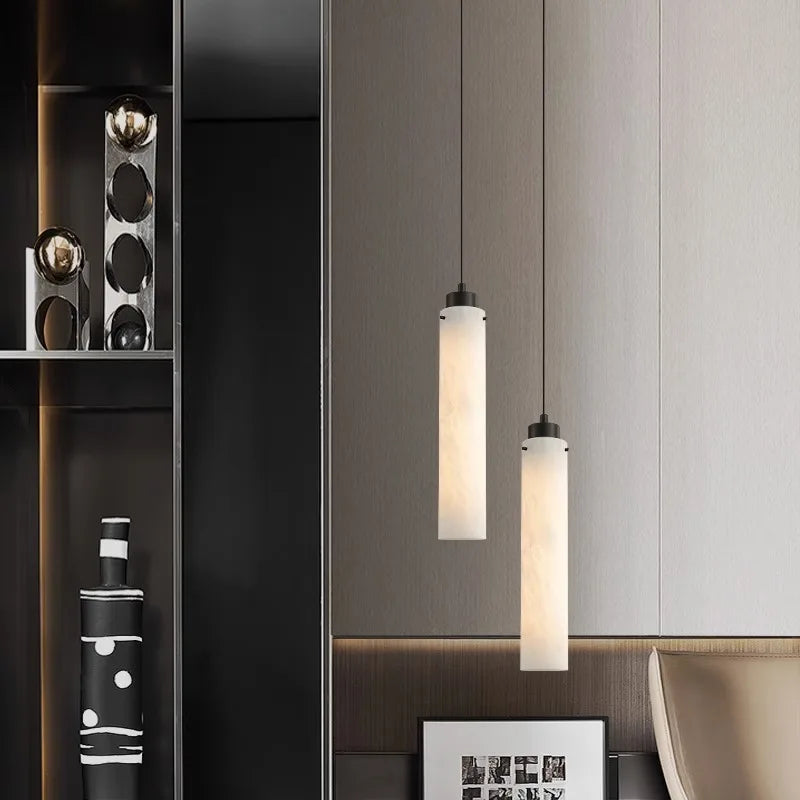 Modern marble pendant light for interior decoration - vue 3 sur 10