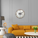retro compass pattern wooden wall clock silent decoration