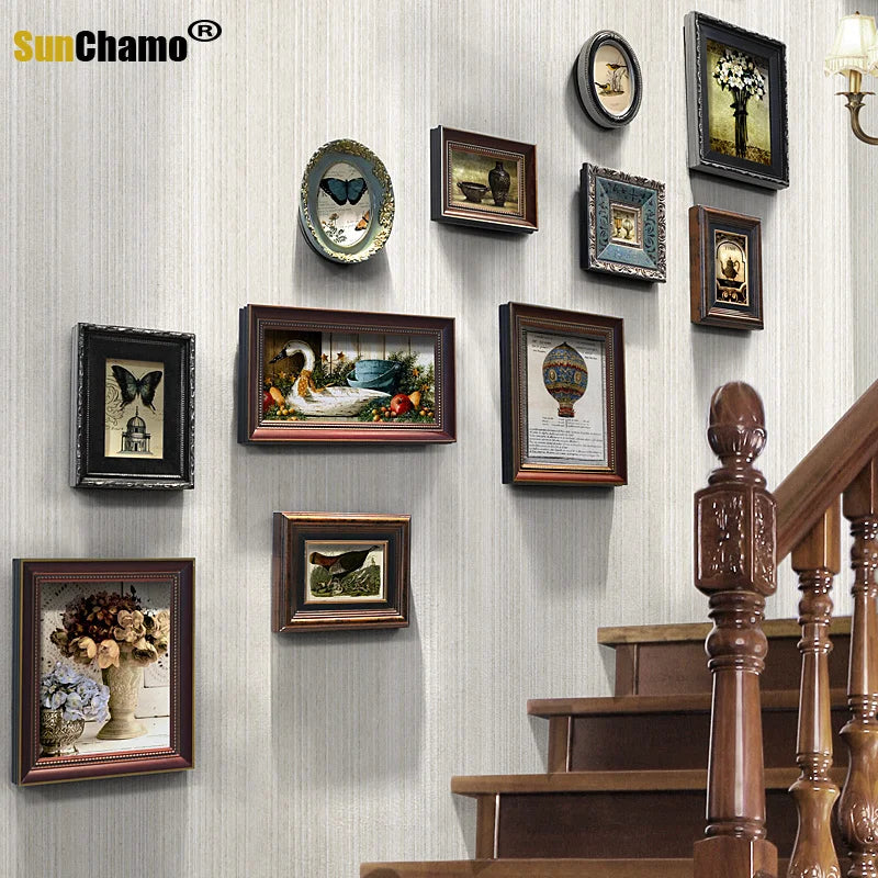 Retro wooden photo frame for home decor