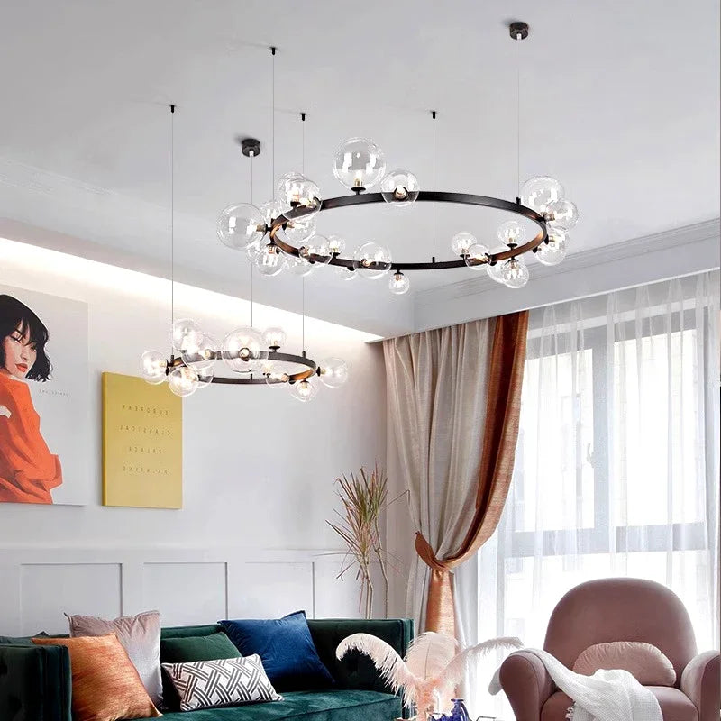 Nordic designer glass chandelier for elegant lighting