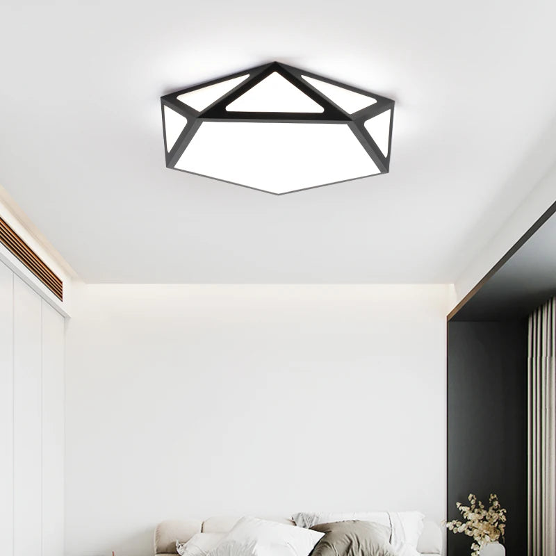 Ultra-thin modern geometric LED ceiling light