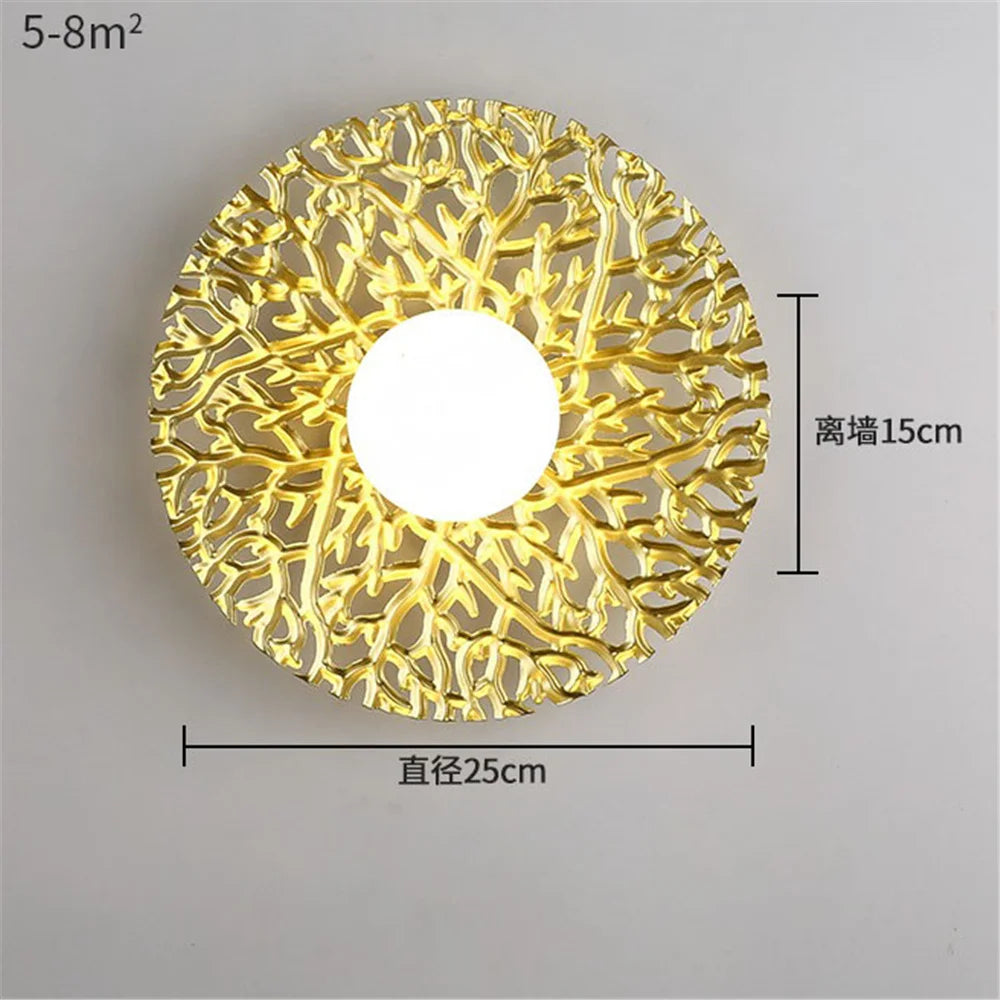 Nordic round metal LED wall light for modern interiors - vue 21 sur 23