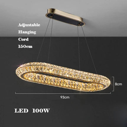 Modern gold crystal chandelier for elegant interiors - vue 11 sur 11