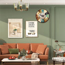 retro wooden wall clock for home decor silent