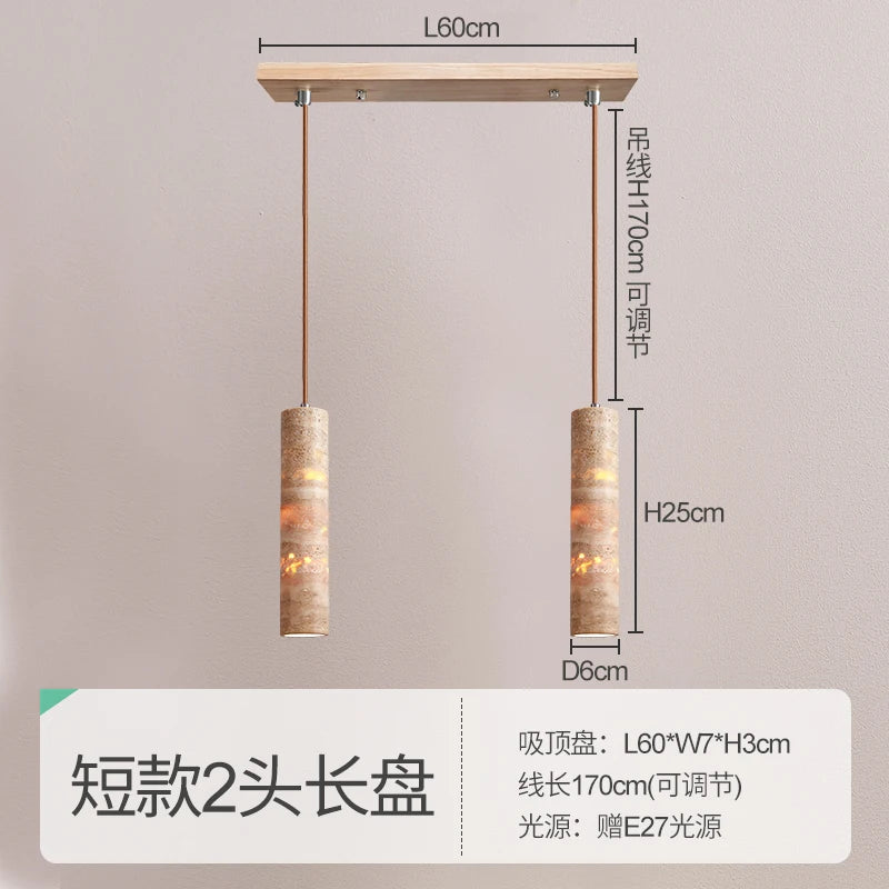 Wabi-sabi stone designer pendant light for a modern atmosphere - vue 8 sur 14