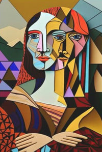 peinture abstraite cubiste style picasso pour décoration intérieure