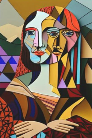 Abstract cubist painting Picasso style for interior decoration