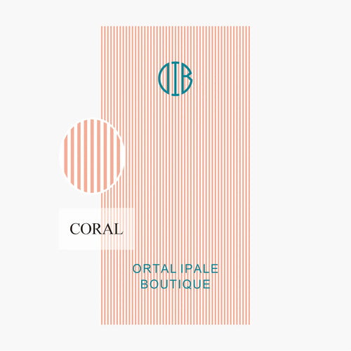 Personalised monogram beach towel preppy stripe style